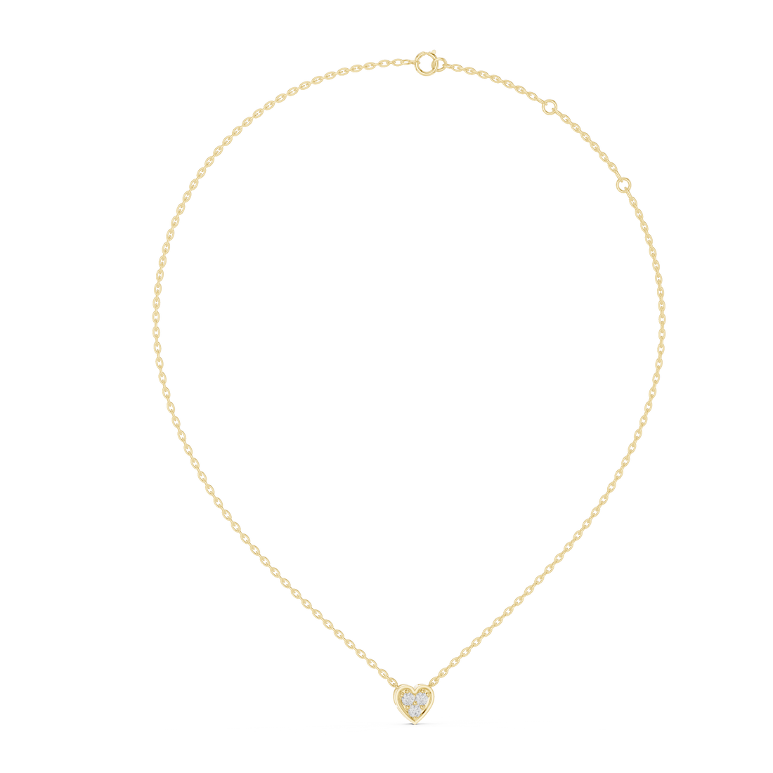 Romentic Heart Shape Diamond Pendant | Minimalist Rose Gold Pendant
