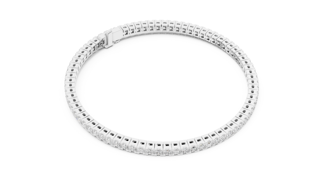 Designer Princess Diamond Bracelet | Elegant Tennis Style | Fine Jewelry Gift