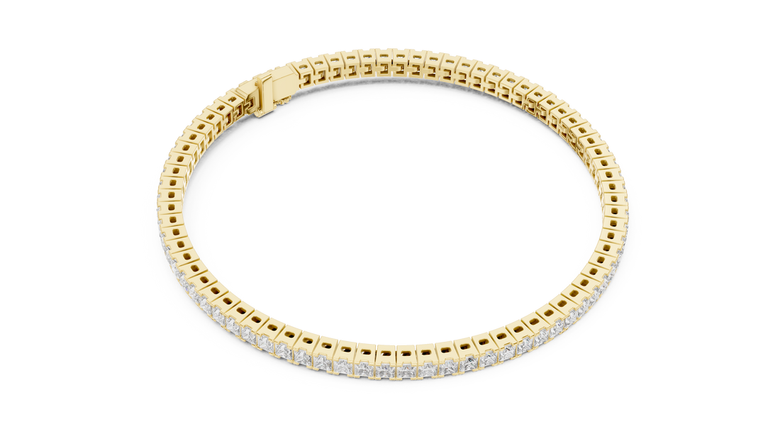 Designer Princess Diamond Bracelet | Elegant Tennis Style | Fine Jewelry Gift