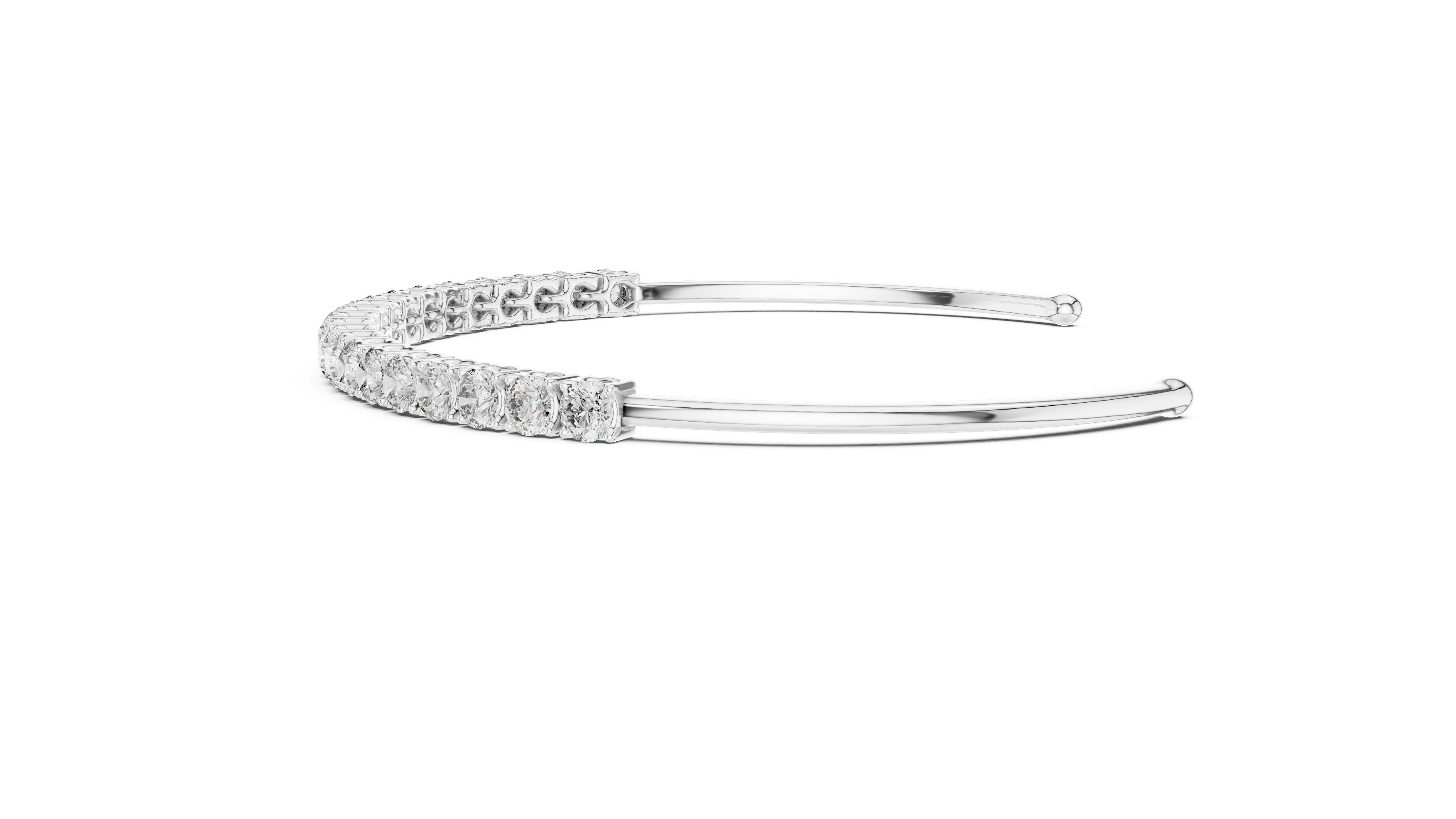 Open Cuff Diamond Bracelet in Rose Gold | Round Cut Tennis Style | Fine Jewelry for Women