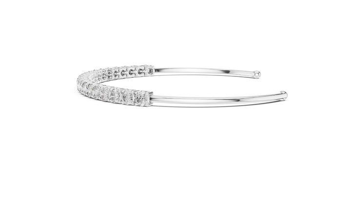 Open Cuff Diamond Bracelet in Rose Gold | Round Cut Tennis Style | Fine Jewelry for Women