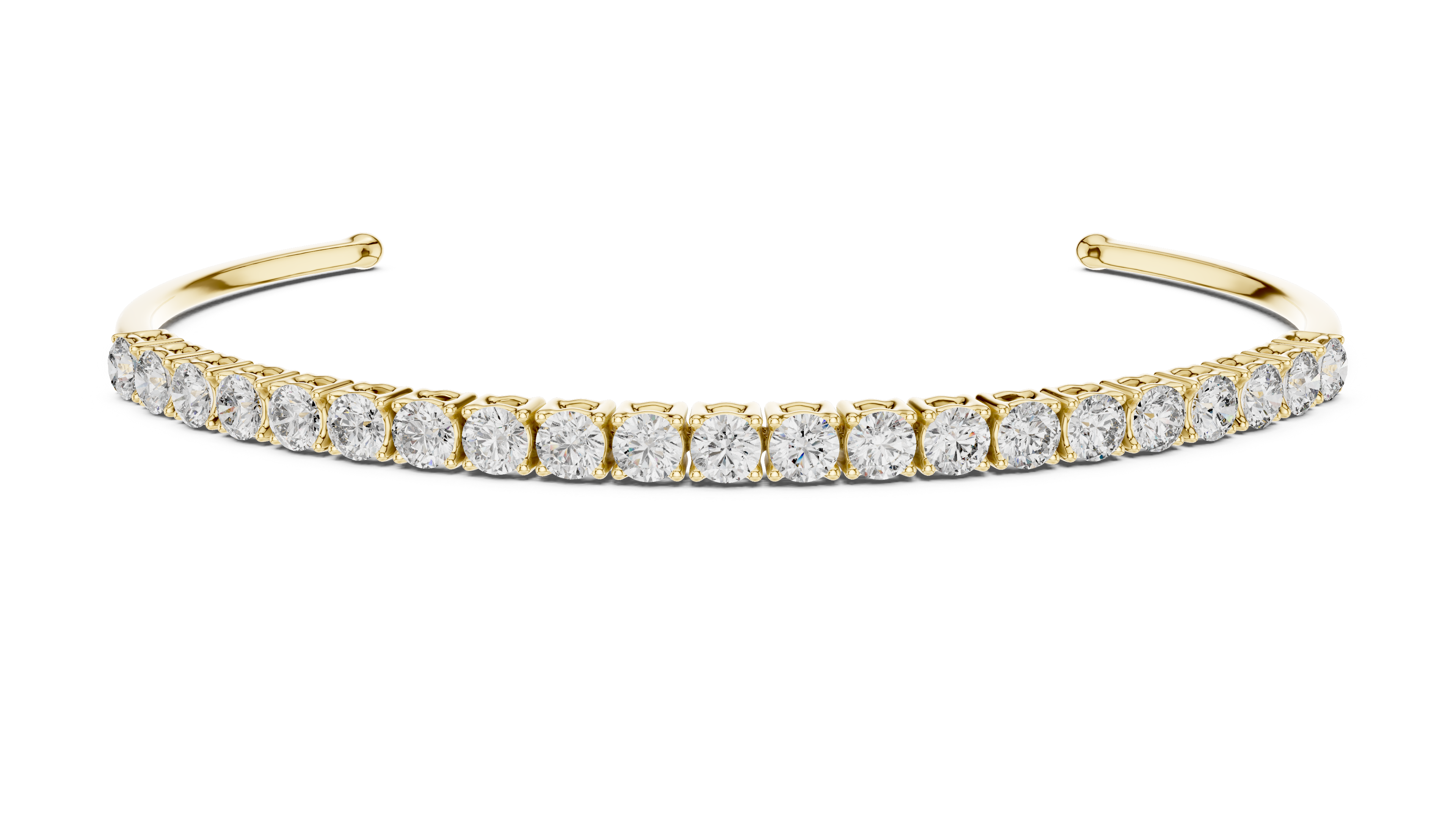 Open Cuff Diamond Bracelet in Rose Gold | Round Cut Tennis Style | Fine Jewelry for Women