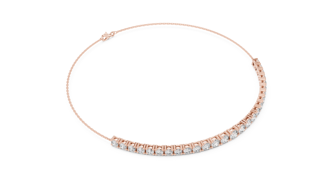 Minimalist Diamond Half Tennis Bracelet in Rose Gold | Adjustable Chain Bracelet | Elegant Women’s Jewelry