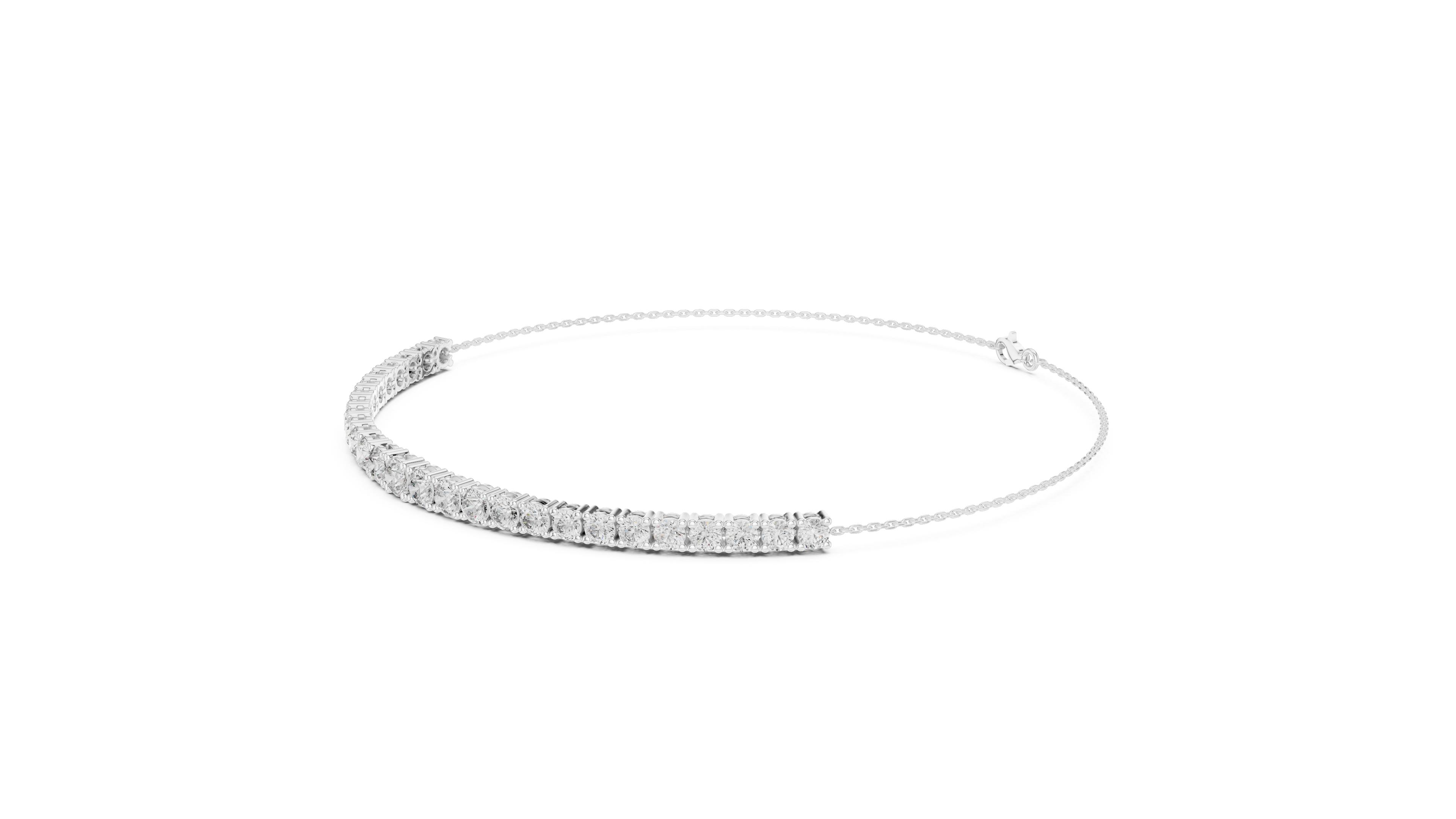 Minimalist Diamond Half Tennis Bracelet in Rose Gold | Adjustable Chain Bracelet | Elegant Women’s Jewelry