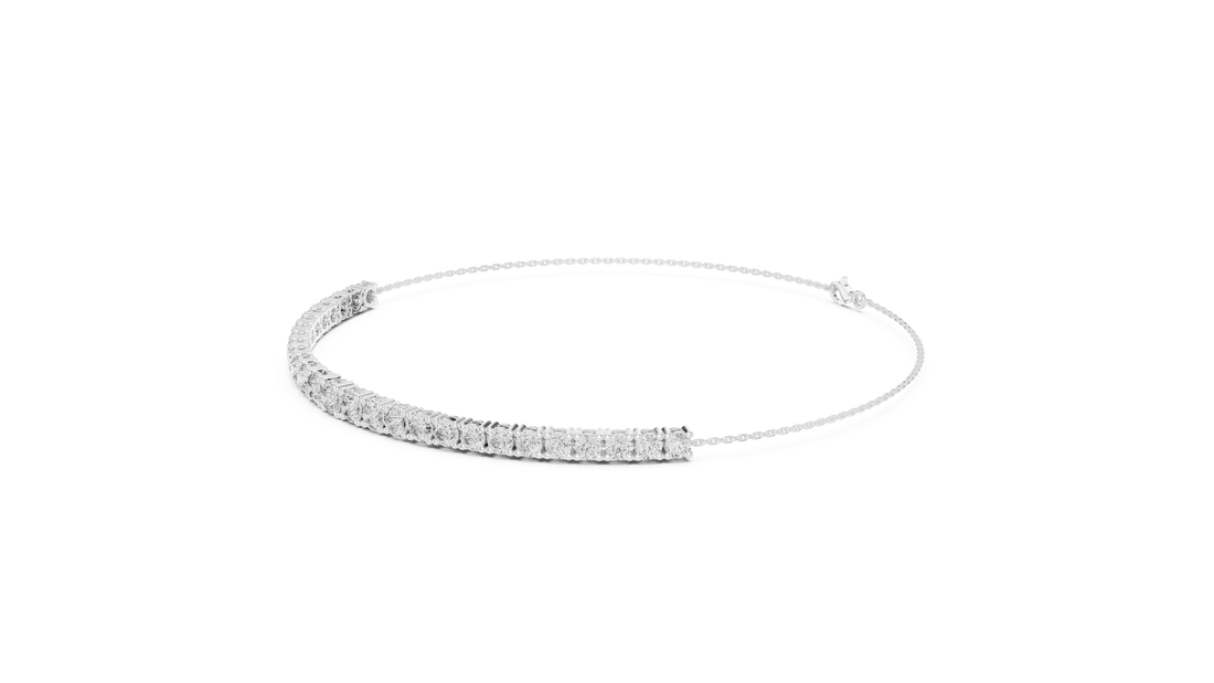 Minimalist Diamond Half Tennis Bracelet in Rose Gold | Adjustable Chain Bracelet | Elegant Women’s Jewelry