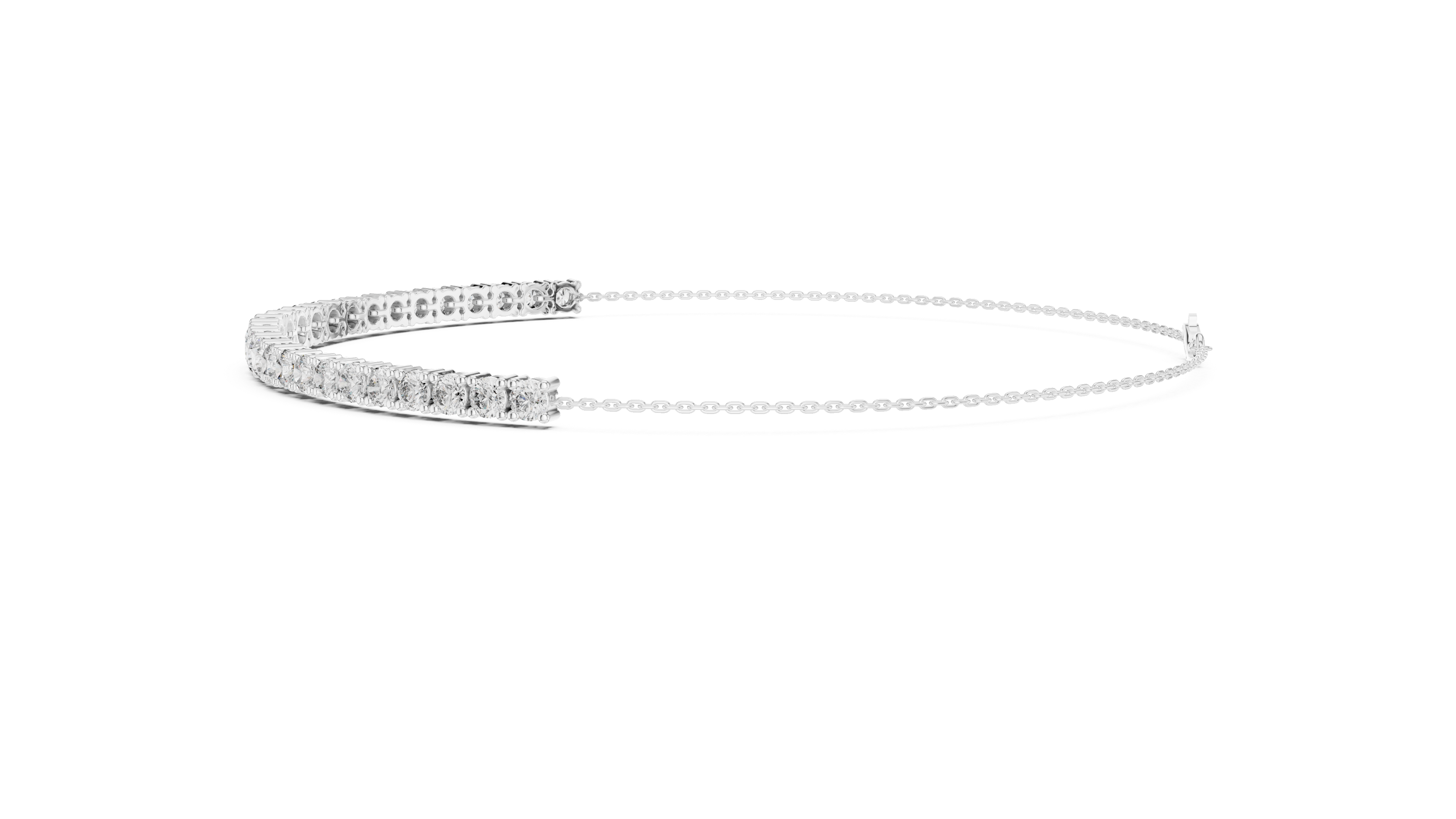 Minimalist Diamond Half Tennis Bracelet in Rose Gold | Adjustable Chain Bracelet | Elegant Women’s Jewelry