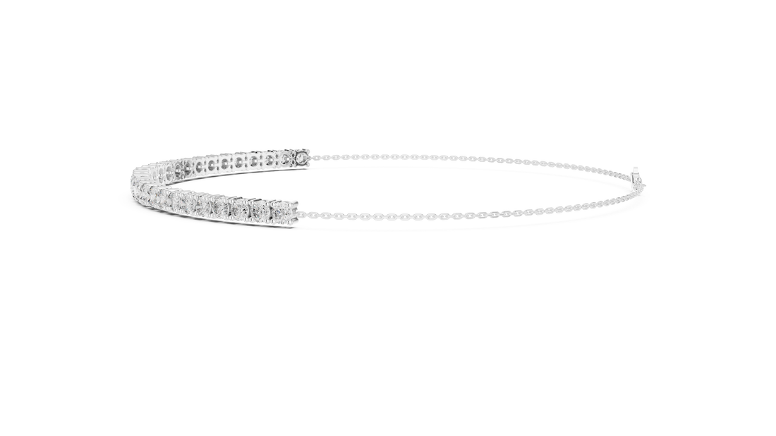 Minimalist Diamond Half Tennis Bracelet in Rose Gold | Adjustable Chain Bracelet | Elegant Women’s Jewelry