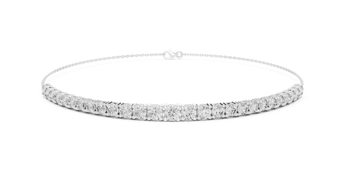 Minimalist Diamond Half Tennis Bracelet in Rose Gold | Adjustable Chain Bracelet | Elegant Women’s Jewelry