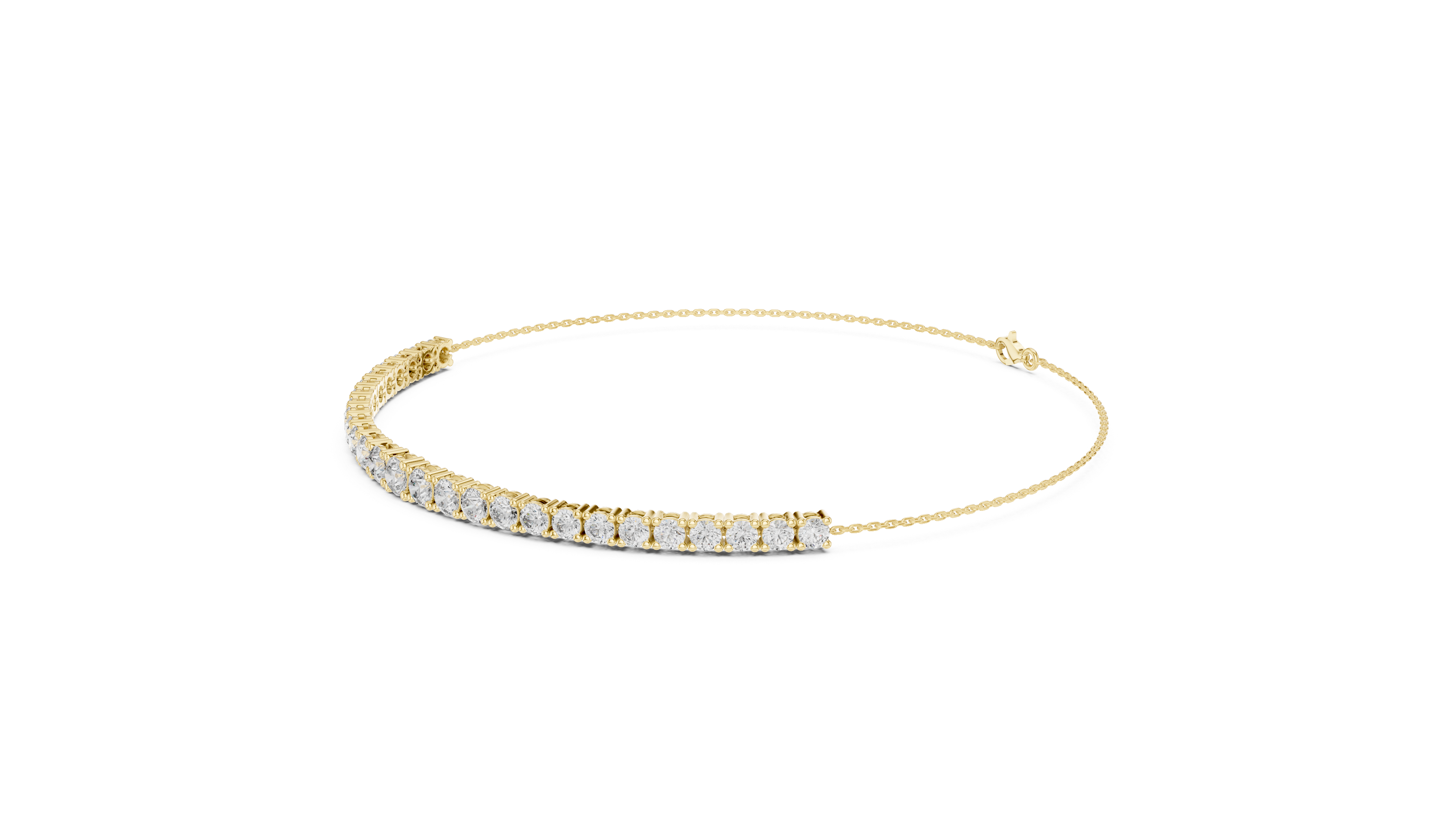 Minimalist Diamond Half Tennis Bracelet in Rose Gold | Adjustable Chain Bracelet | Elegant Women’s Jewelry