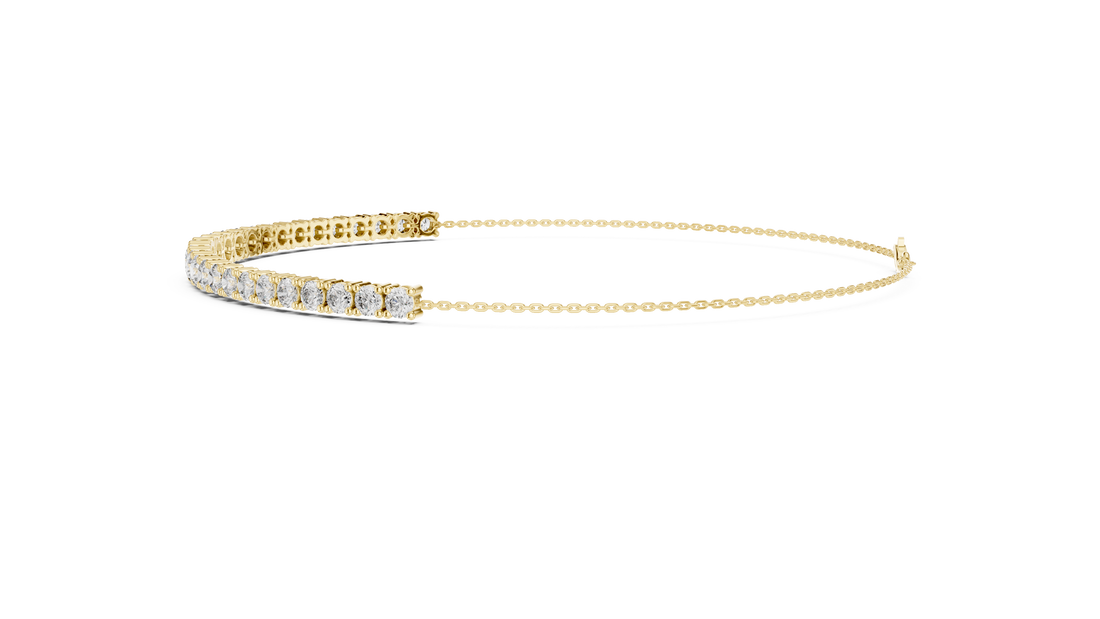 Minimalist Diamond Half Tennis Bracelet in Rose Gold | Adjustable Chain Bracelet | Elegant Women’s Jewelry