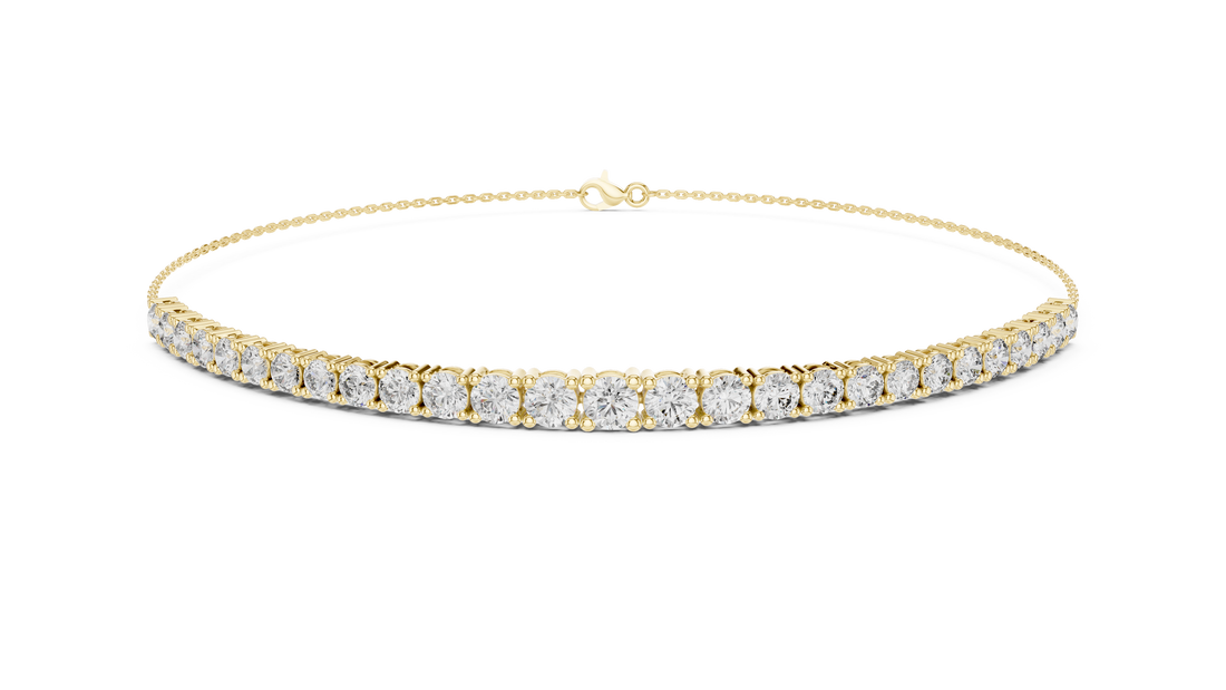 Minimalist Diamond Half Tennis Bracelet in Rose Gold | Adjustable Chain Bracelet | Elegant Women’s Jewelry