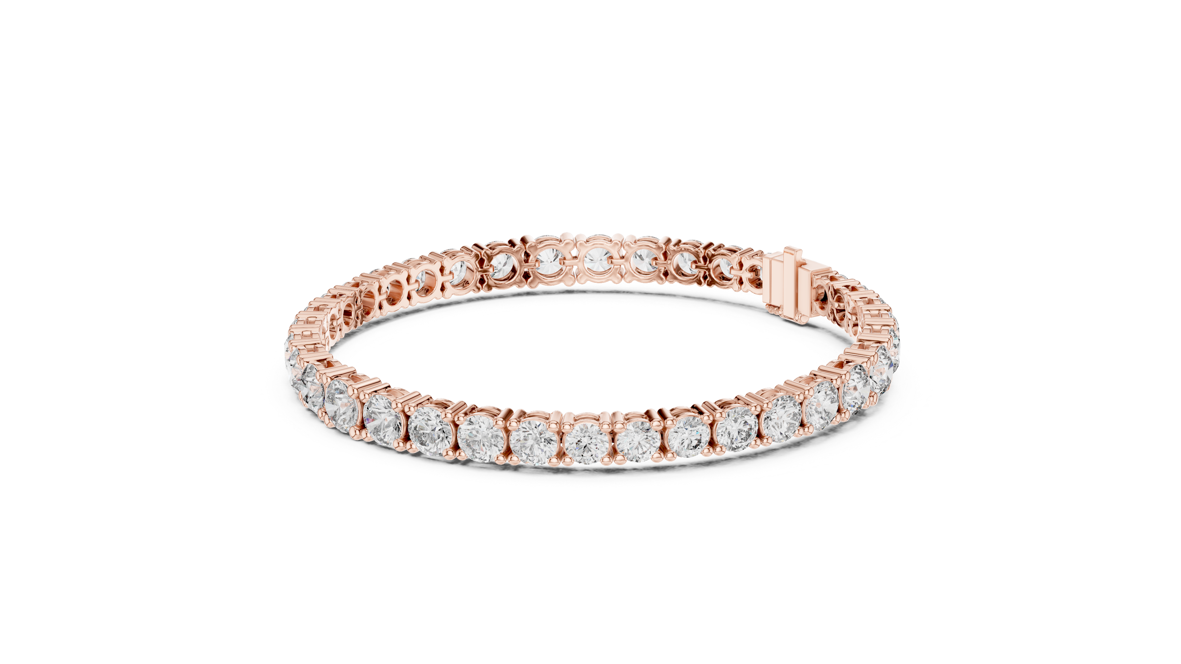 Modern Classic Diamond Tennis Bracelet in White Gold | Round Cut Full Eternity Design for Women
