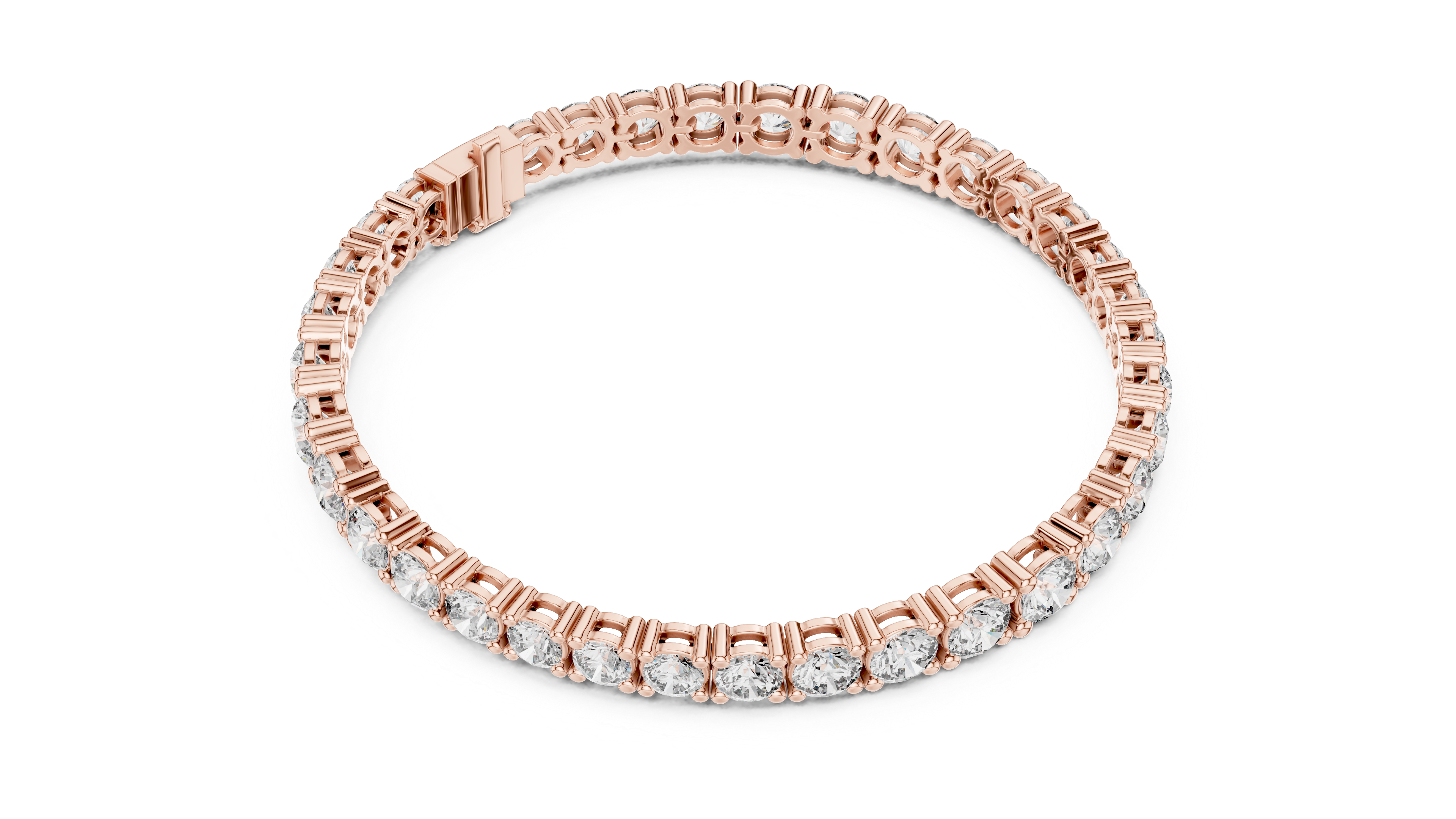Modern Classic Diamond Tennis Bracelet in White Gold | Round Cut Full Eternity Design for Women