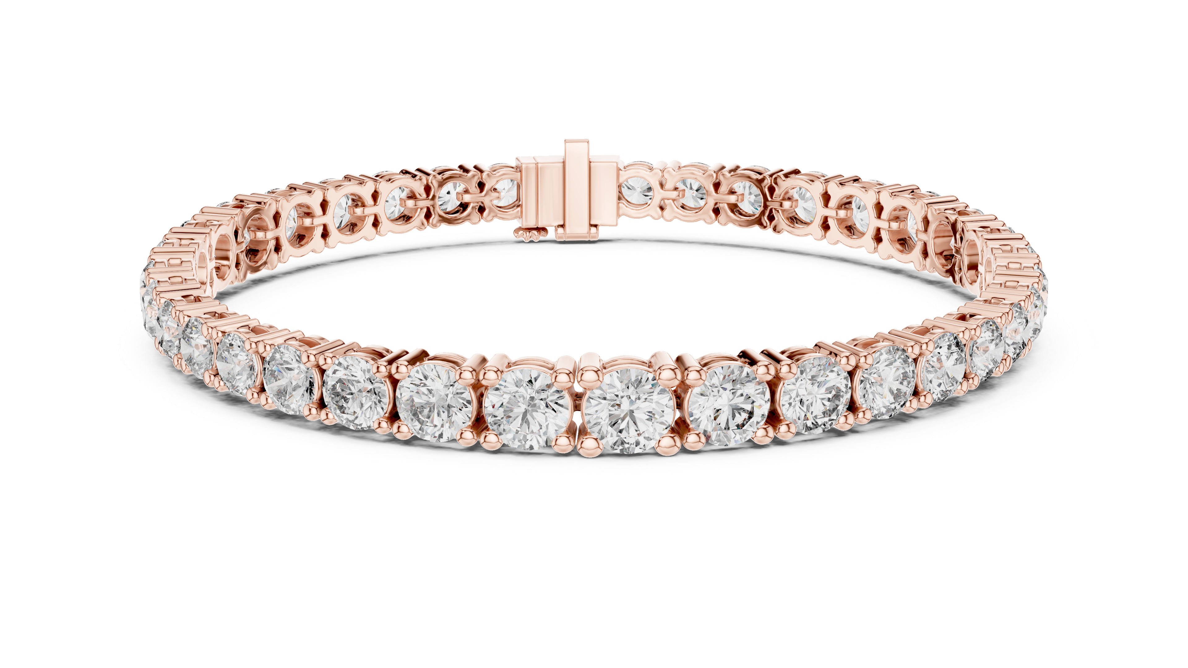 Modern Classic Diamond Tennis Bracelet in White Gold | Round Cut Full Eternity Design for Women