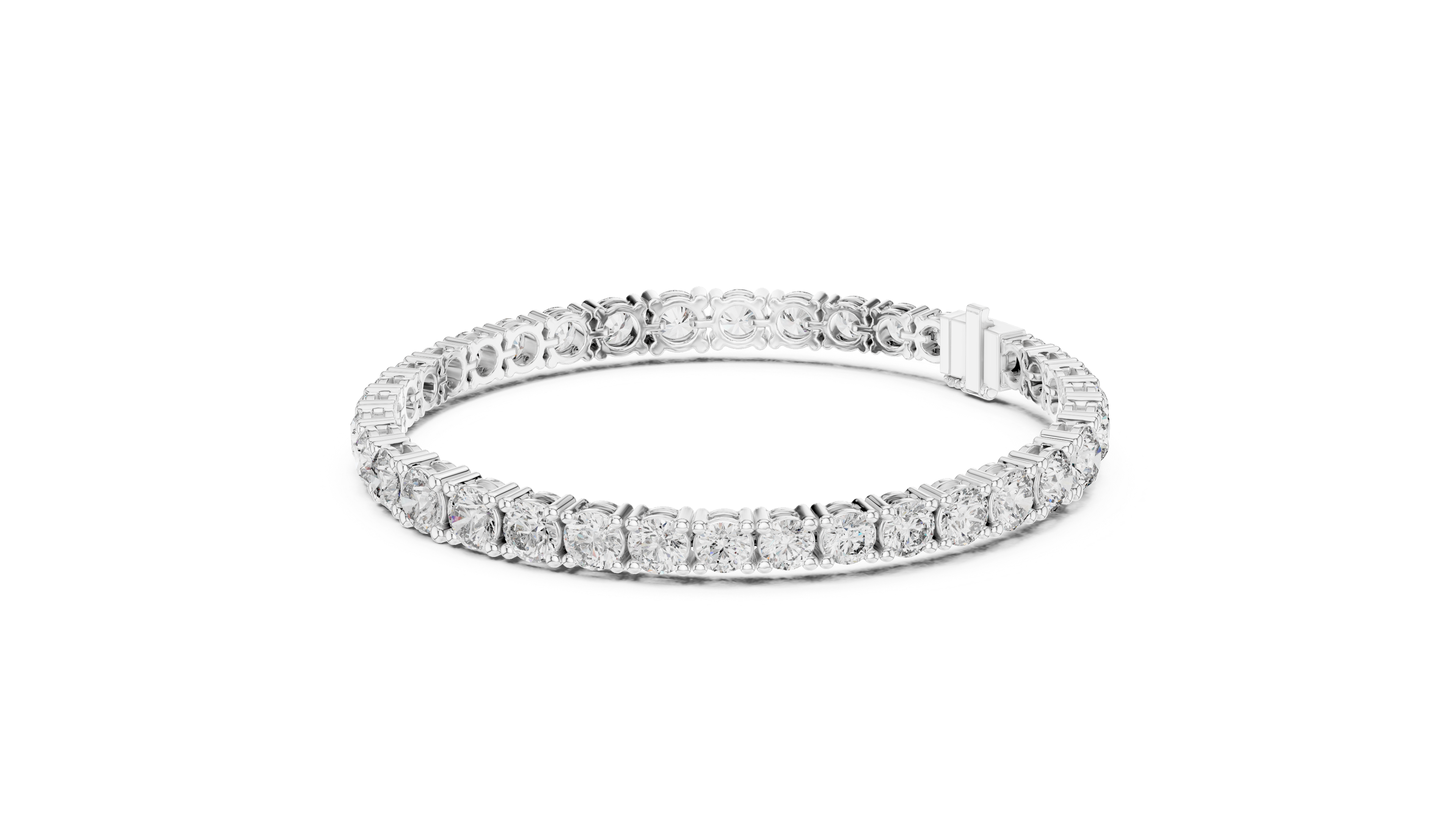 Modern Classic Diamond Tennis Bracelet in White Gold | Round Cut Full Eternity Design for Women