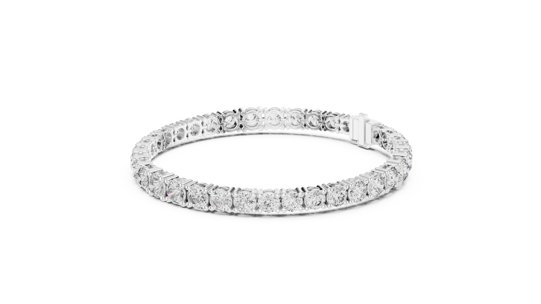 Modern Classic Diamond Tennis Bracelet in White Gold | Round Cut Full Eternity Design for Women