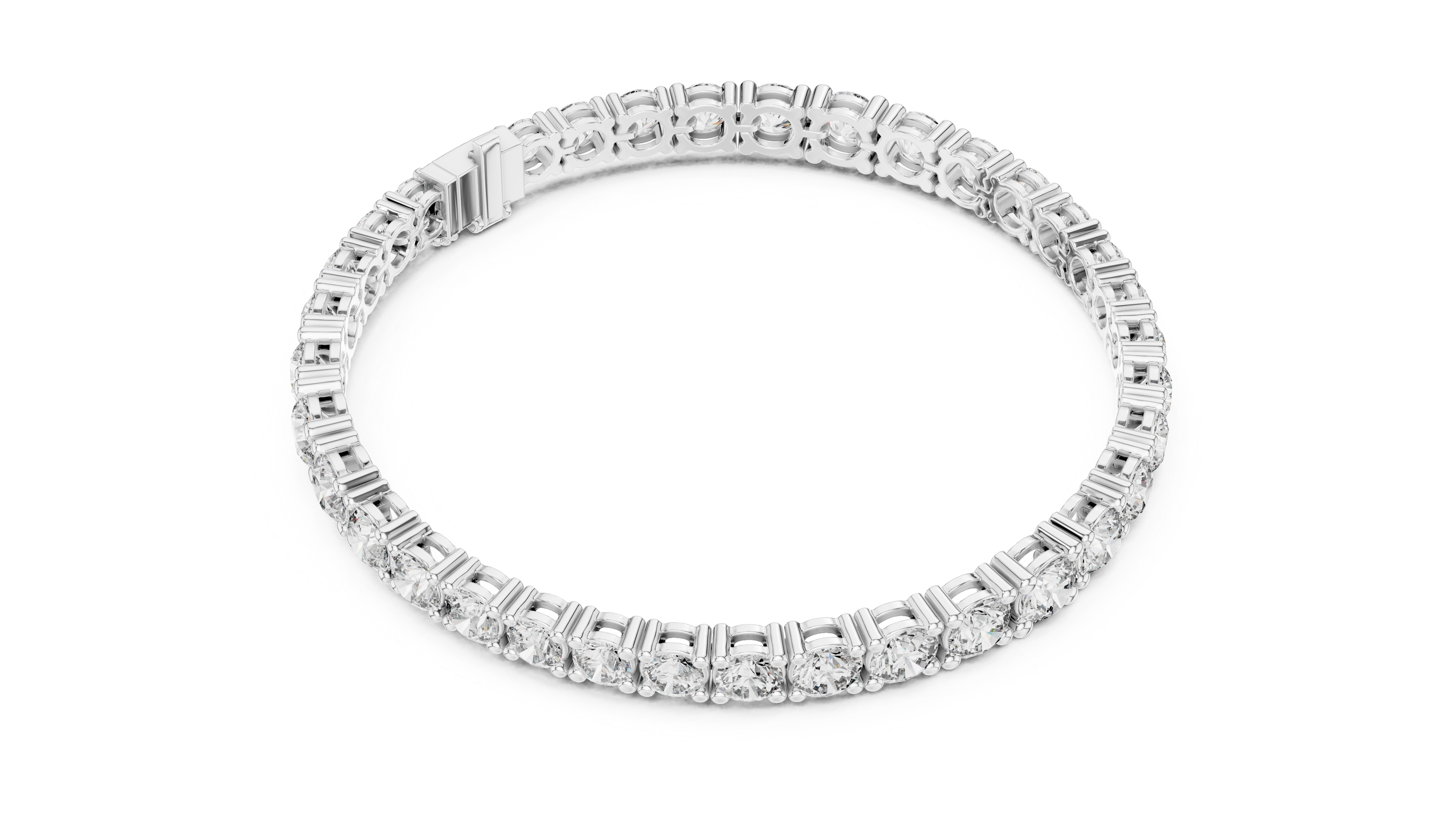 Modern Classic Diamond Tennis Bracelet in White Gold | Round Cut Full Eternity Design for Women