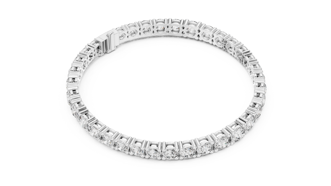 Modern Classic Diamond Tennis Bracelet in White Gold | Round Cut Full Eternity Design for Women