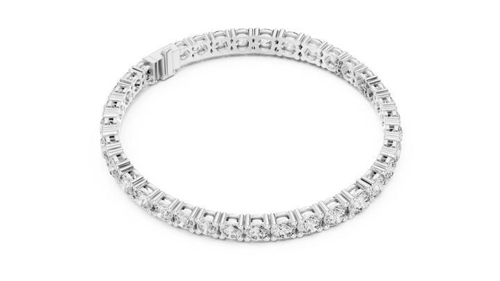Modern Classic Diamond Tennis Bracelet in White Gold | Round Cut Full Eternity Design for Women
