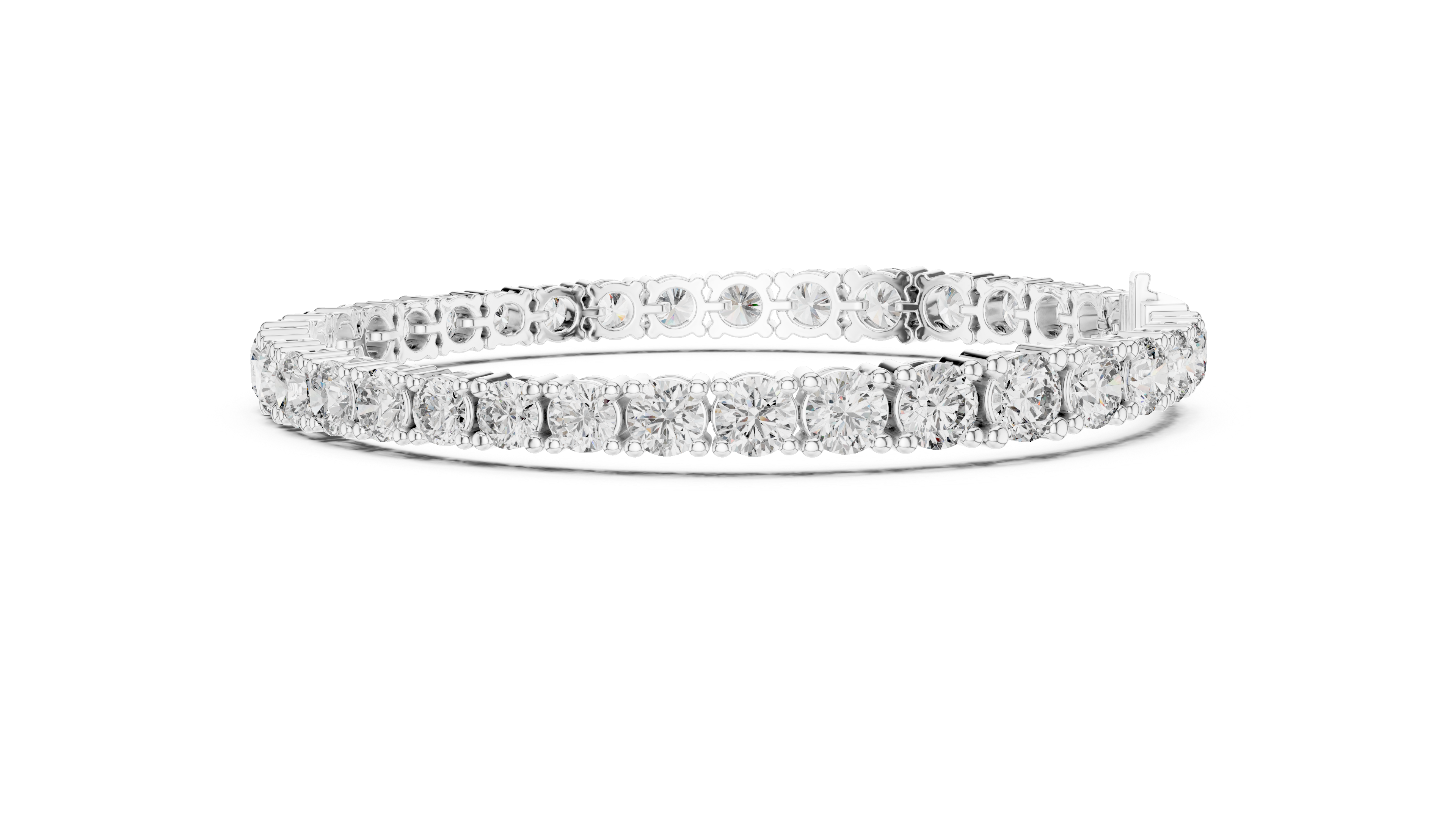 Modern Classic Diamond Tennis Bracelet in White Gold | Round Cut Full Eternity Design for Women