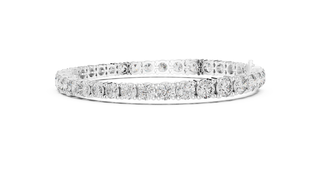 Modern Classic Diamond Tennis Bracelet in White Gold | Round Cut Full Eternity Design for Women