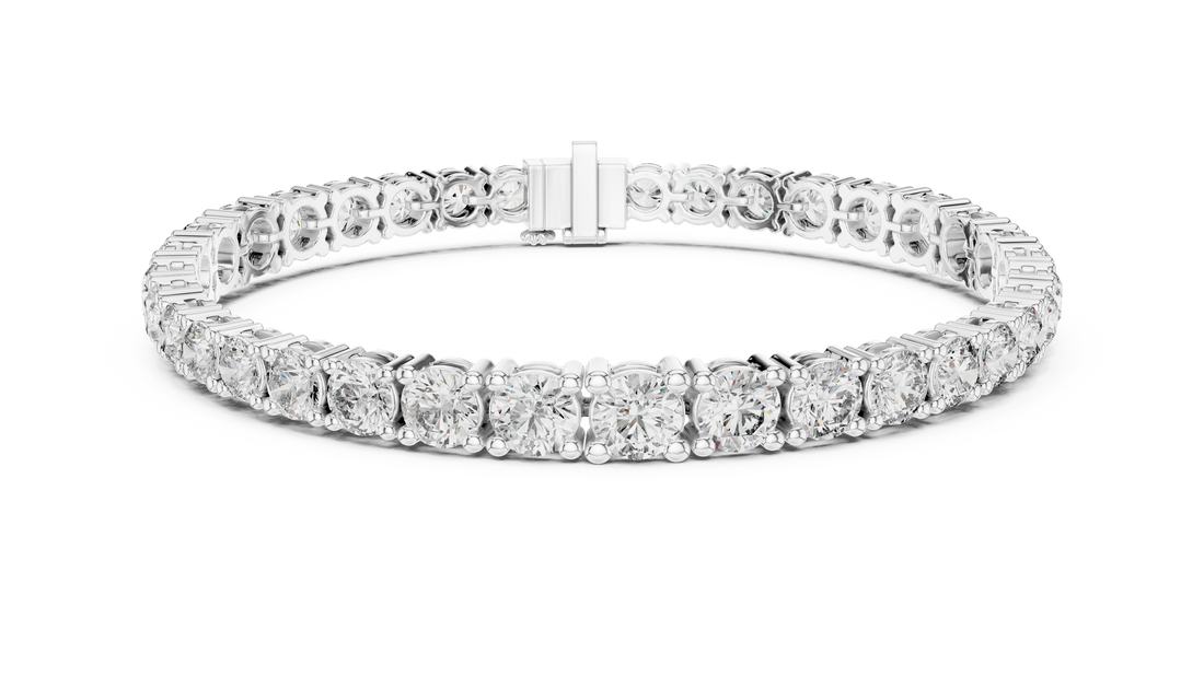 Modern Classic Diamond Tennis Bracelet in White Gold | Round Cut Full Eternity Design for Women