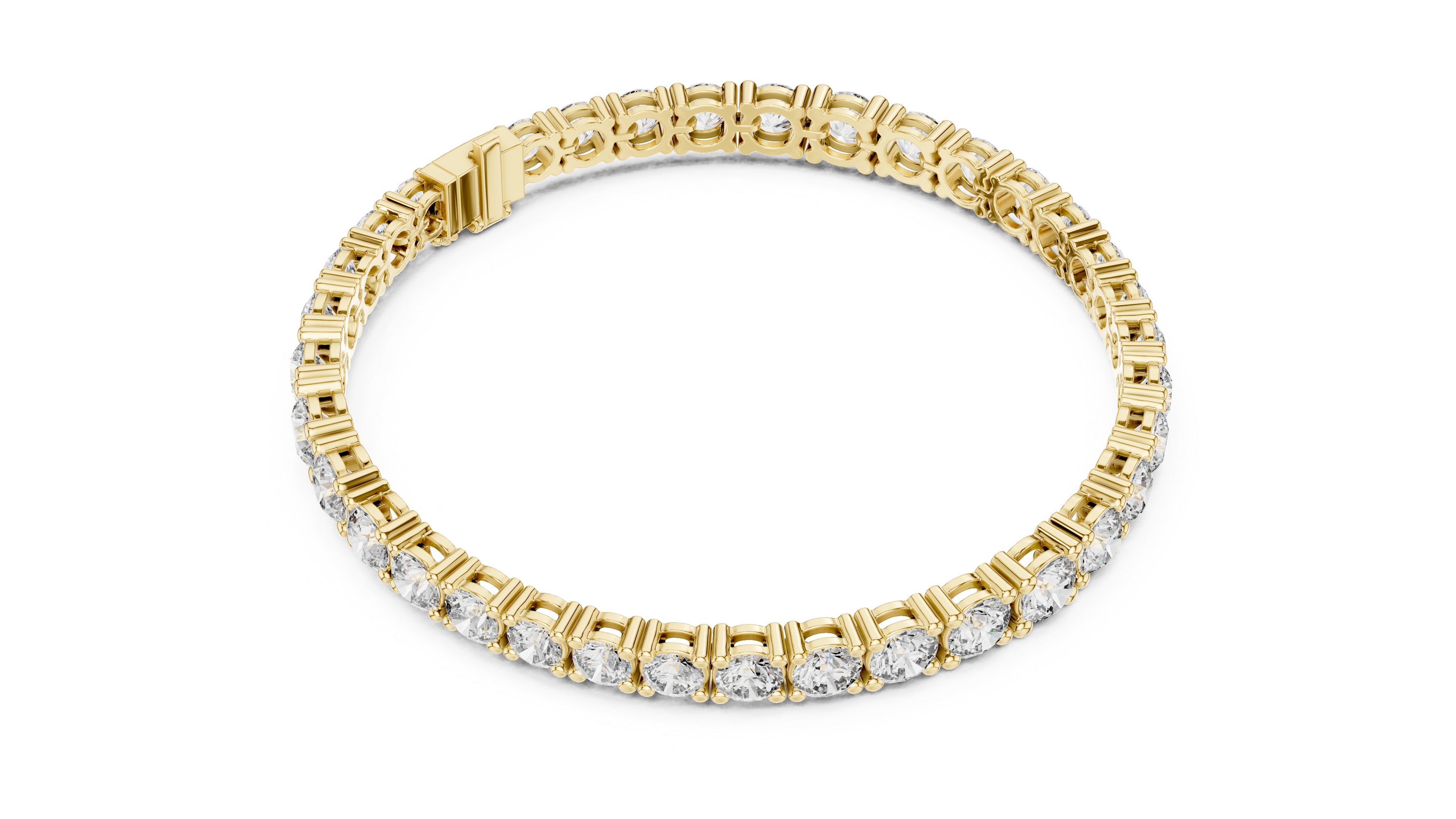 Modern Classic Diamond Tennis Bracelet in White Gold | Round Cut Full Eternity Design for Women