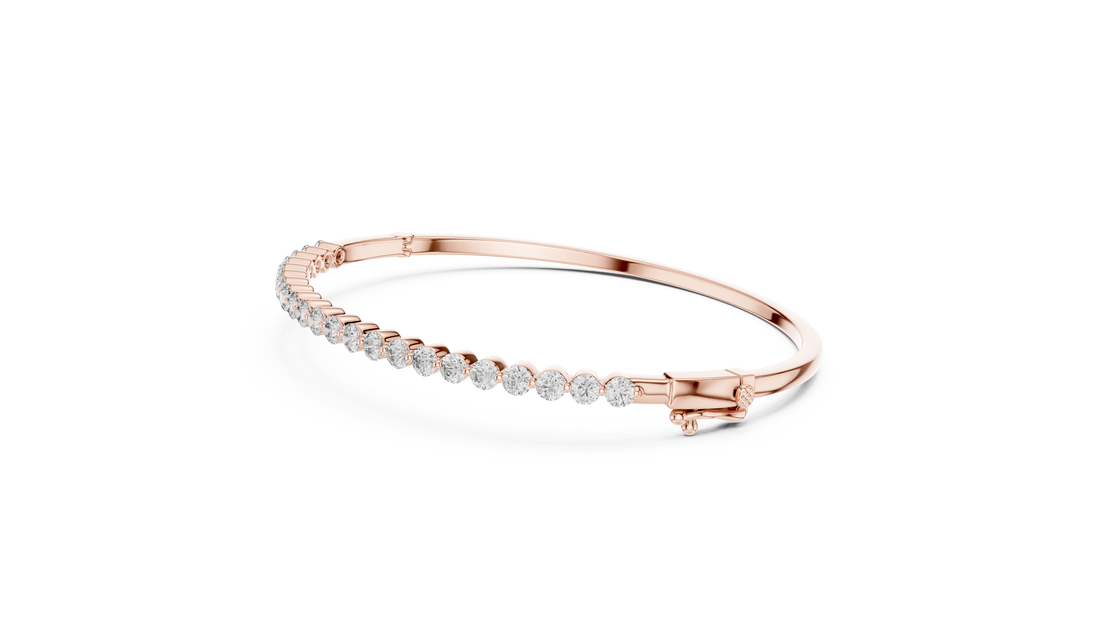 Luxury Rose Gold Diamond Bracelet | Round Cut Tennis Bracelet | Elegant Women Jewelry