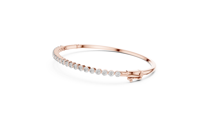 Luxury Rose Gold Diamond Bracelet | Round Cut Tennis Bracelet | Elegant Women Jewelry
