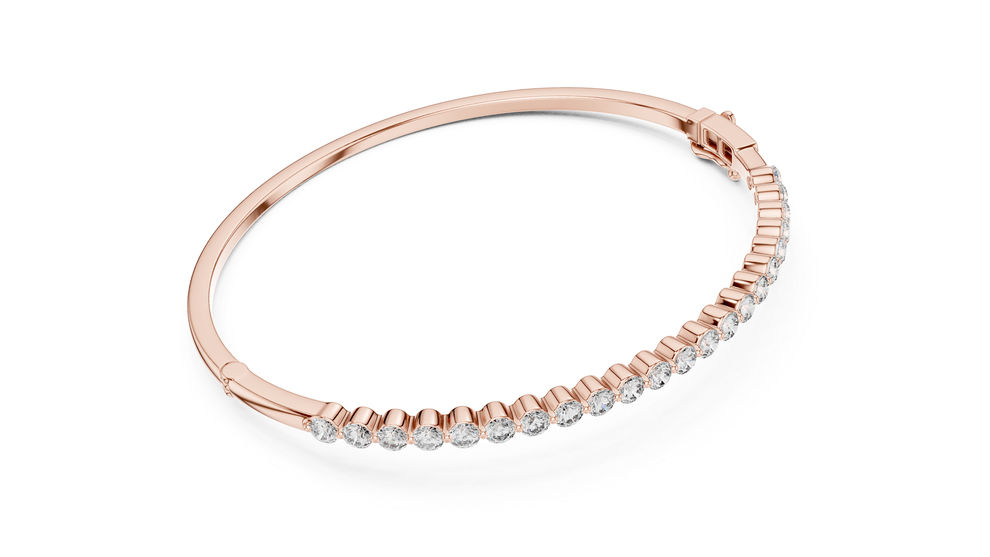 Luxury Rose Gold Diamond Bracelet | Round Cut Tennis Bracelet | Elegant Women Jewelry