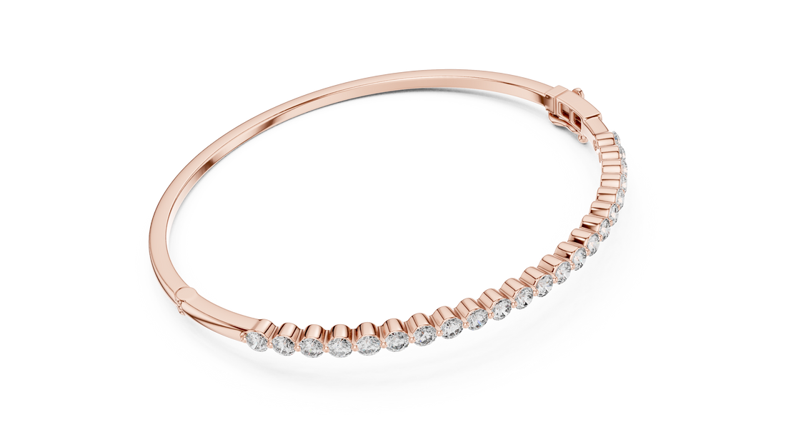 Luxury Rose Gold Diamond Bracelet | Round Cut Tennis Bracelet | Elegant Women Jewelry