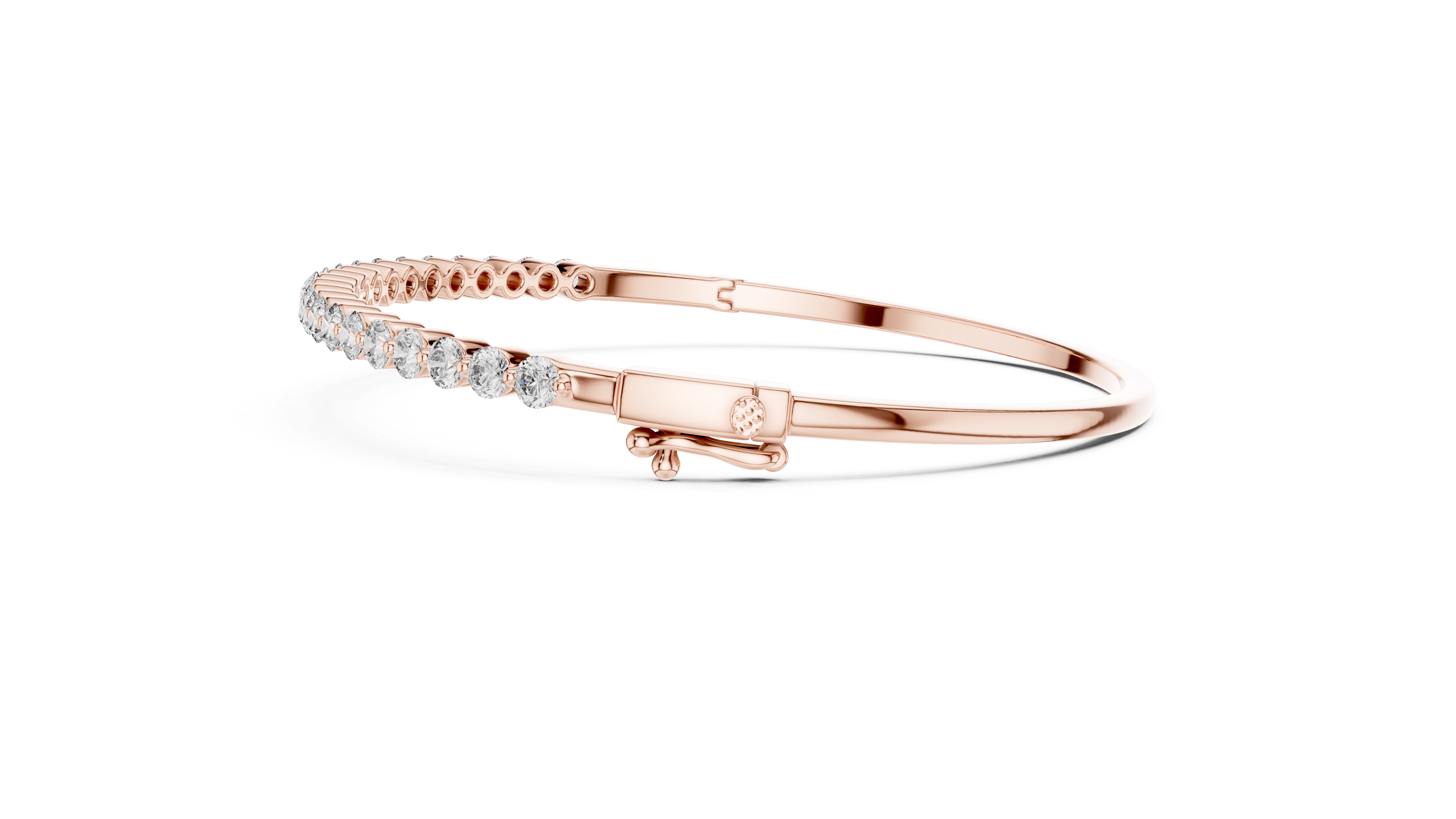 Luxury Rose Gold Diamond Bracelet | Round Cut Tennis Bracelet | Elegant Women Jewelry