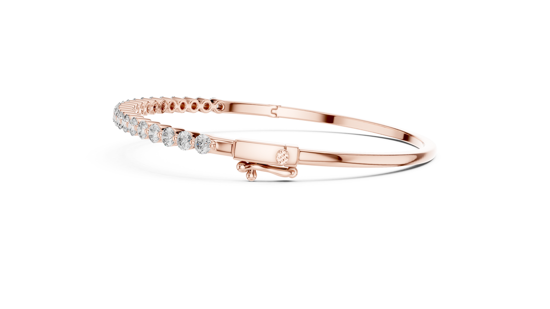Luxury Rose Gold Diamond Bracelet | Round Cut Tennis Bracelet | Elegant Women Jewelry