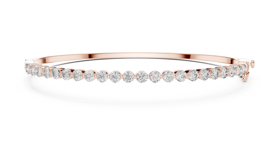 Luxury Rose Gold Diamond Bracelet | Round Cut Tennis Bracelet | Elegant Women Jewelry