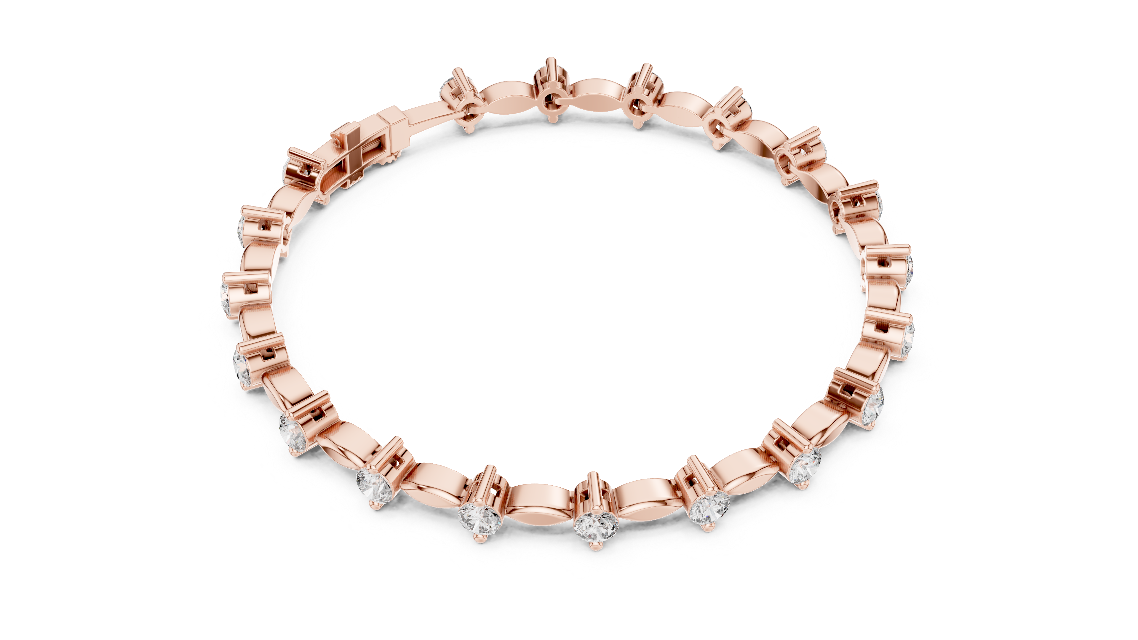 Designer Diamond Tennis Bracelet in Rose Gold | Round Cut Full Tennis Style | Luxury Gift for Her