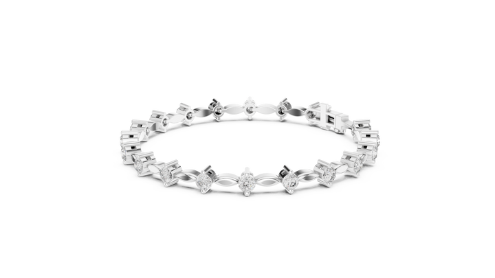 Designer Diamond Tennis Bracelet in Rose Gold | Round Cut Full Tennis Style | Luxury Gift for Her