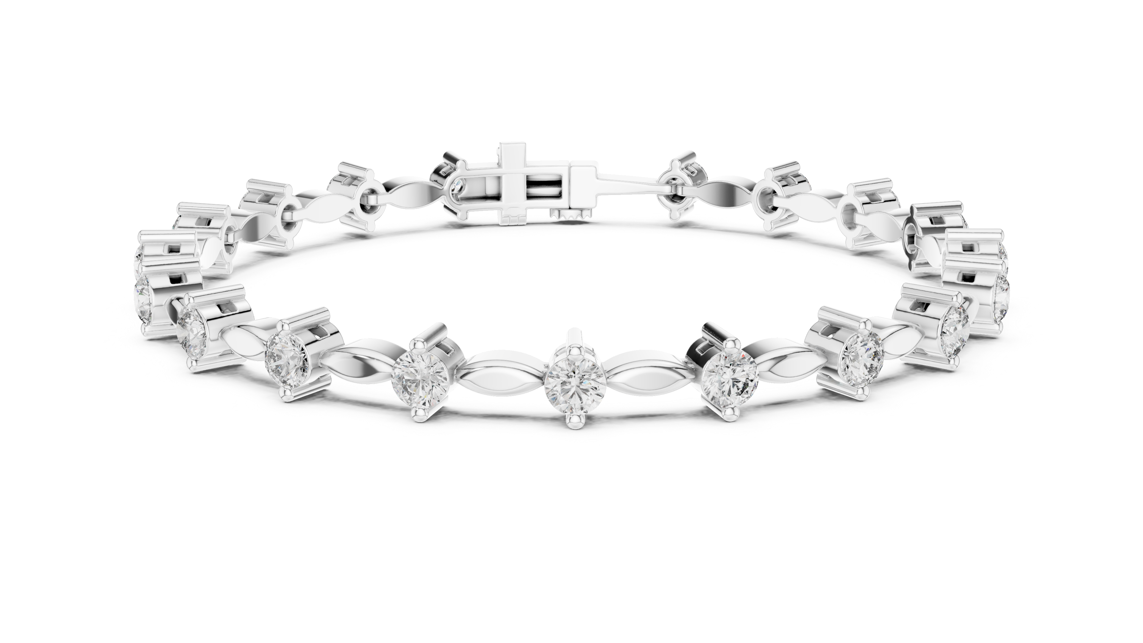 Designer Diamond Tennis Bracelet in Rose Gold | Round Cut Full Tennis Style | Luxury Gift for Her