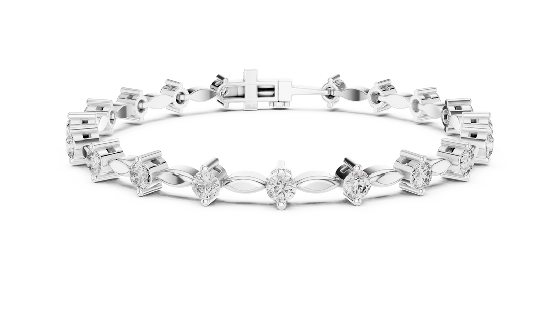 Designer Diamond Tennis Bracelet in Rose Gold | Round Cut Full Tennis Style | Luxury Gift for Her