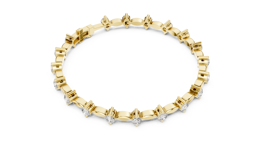 Designer Diamond Tennis Bracelet in Rose Gold | Round Cut Full Tennis Style | Luxury Gift for Her