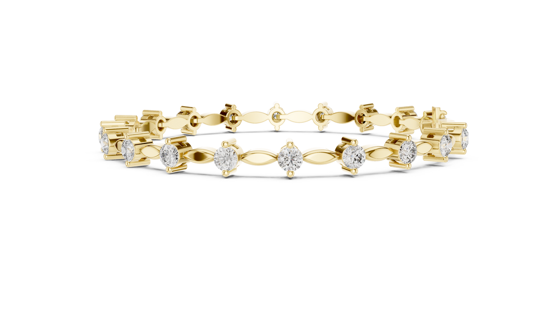 Designer Diamond Tennis Bracelet in Rose Gold | Round Cut Full Tennis Style | Luxury Gift for Her