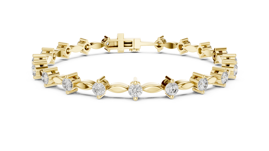 Designer Diamond Tennis Bracelet in Rose Gold | Round Cut Full Tennis Style | Luxury Gift for Her