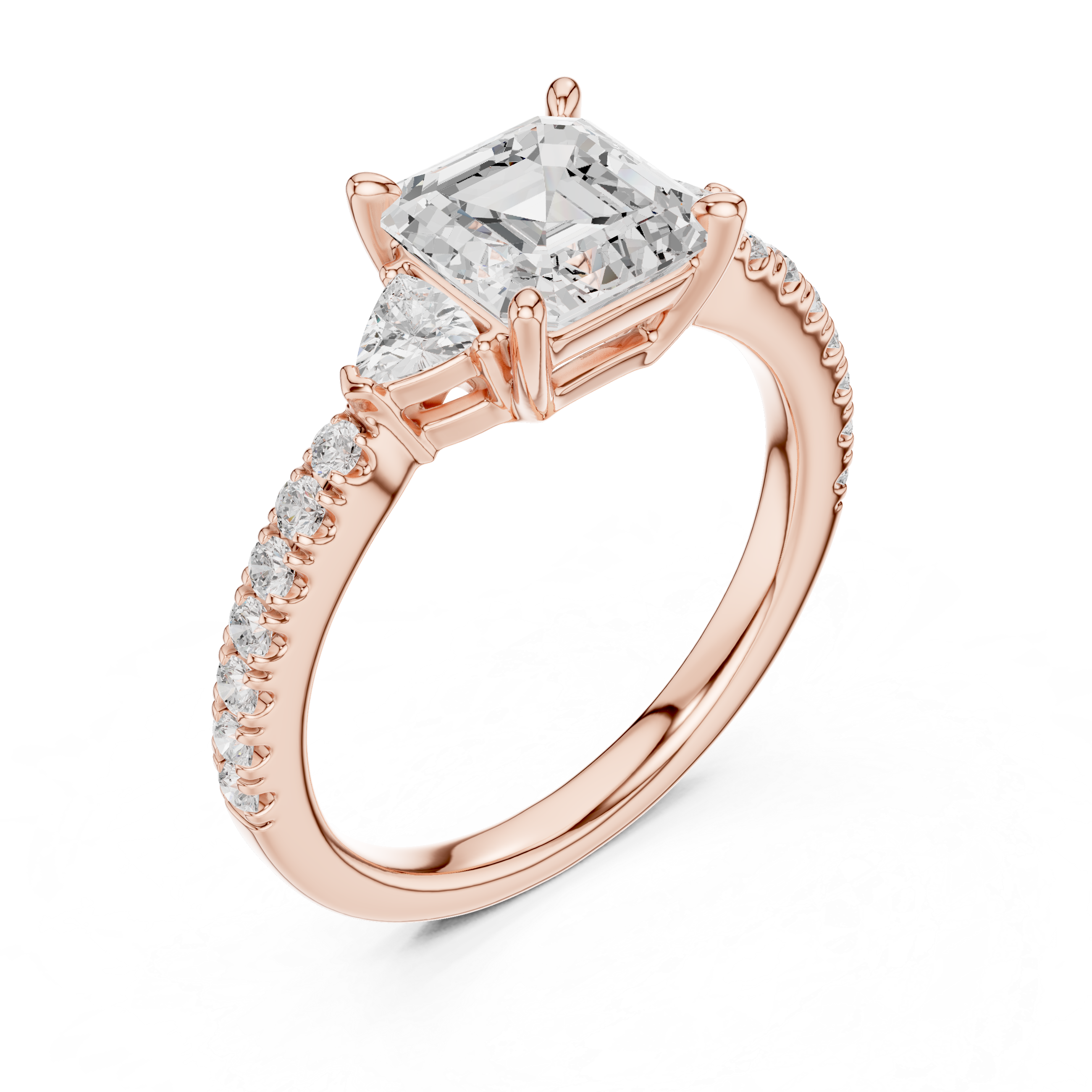 Dainty Asscher Diamond Ring | Elegant Engagement Ring for Women