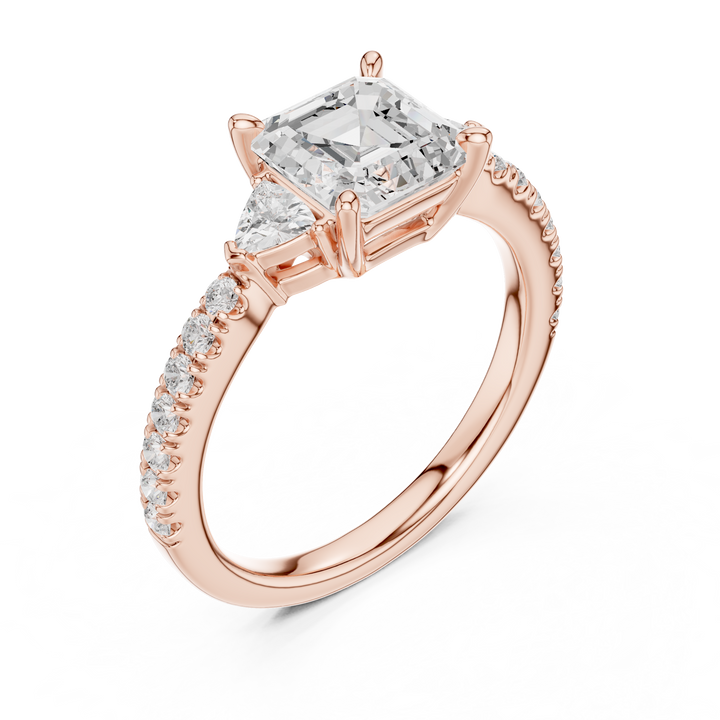 Dainty Asscher Diamond Ring | Elegant Engagement Ring for Women
