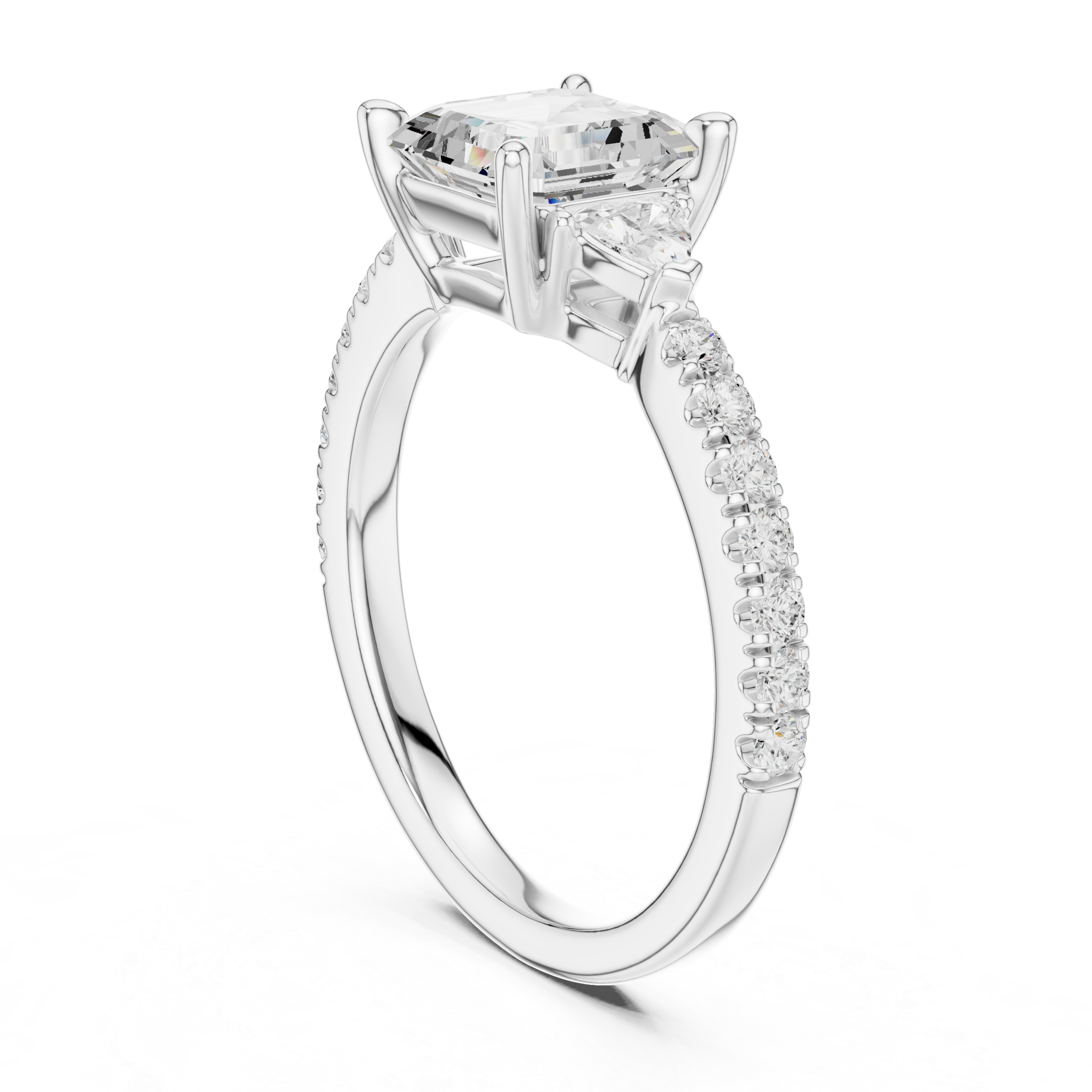 Dainty Asscher Diamond Ring | Elegant Engagement Ring for Women