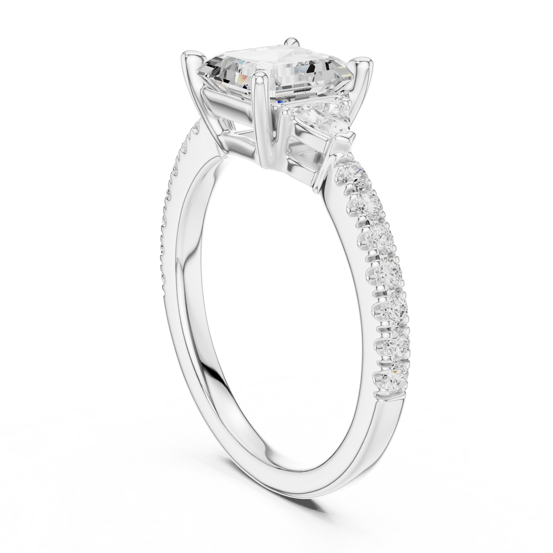 Dainty Asscher Diamond Ring | Elegant Engagement Ring for Women