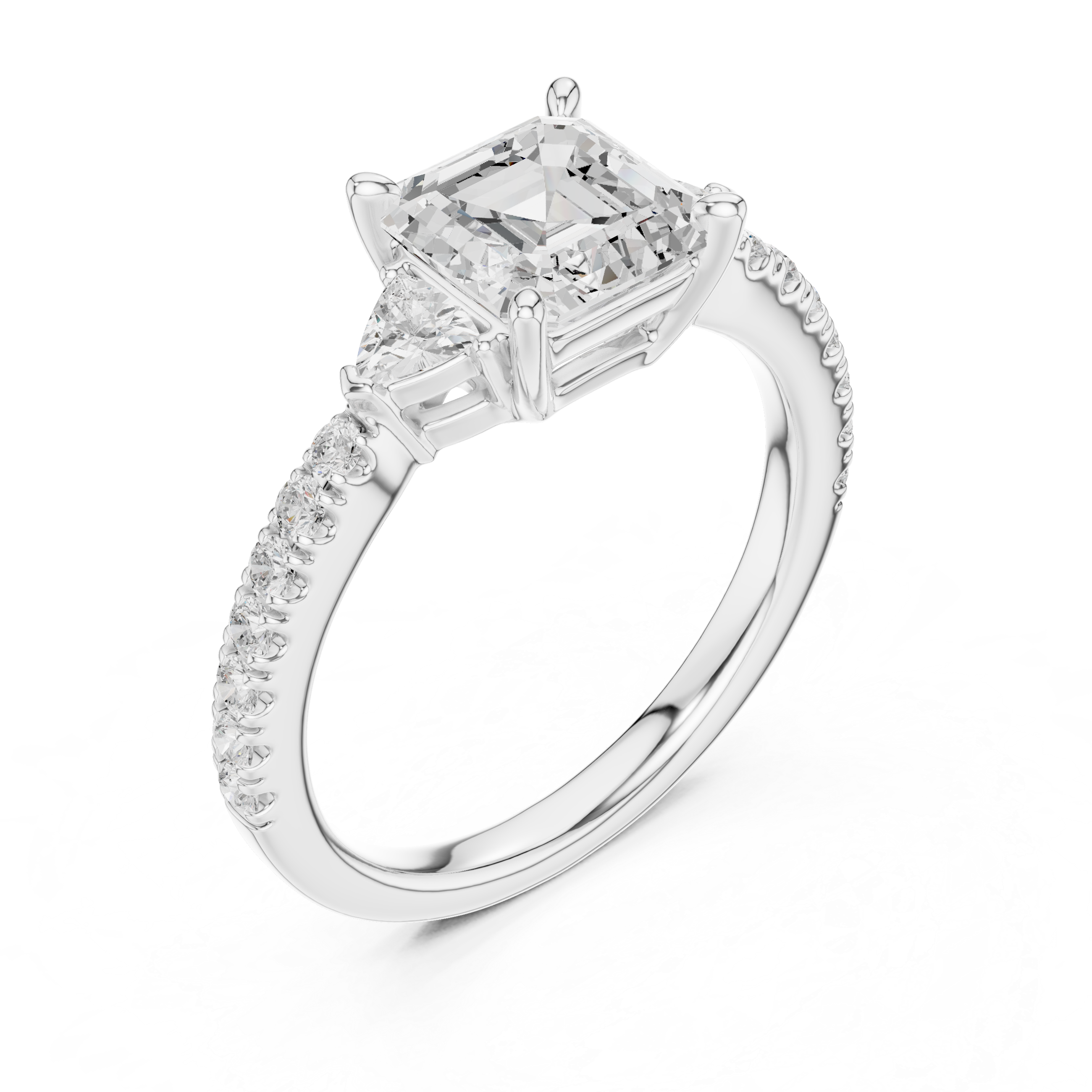 Dainty Asscher Diamond Ring | Elegant Engagement Ring for Women