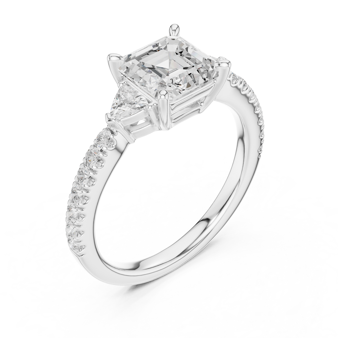 Dainty Asscher Diamond Ring | Elegant Engagement Ring for Women