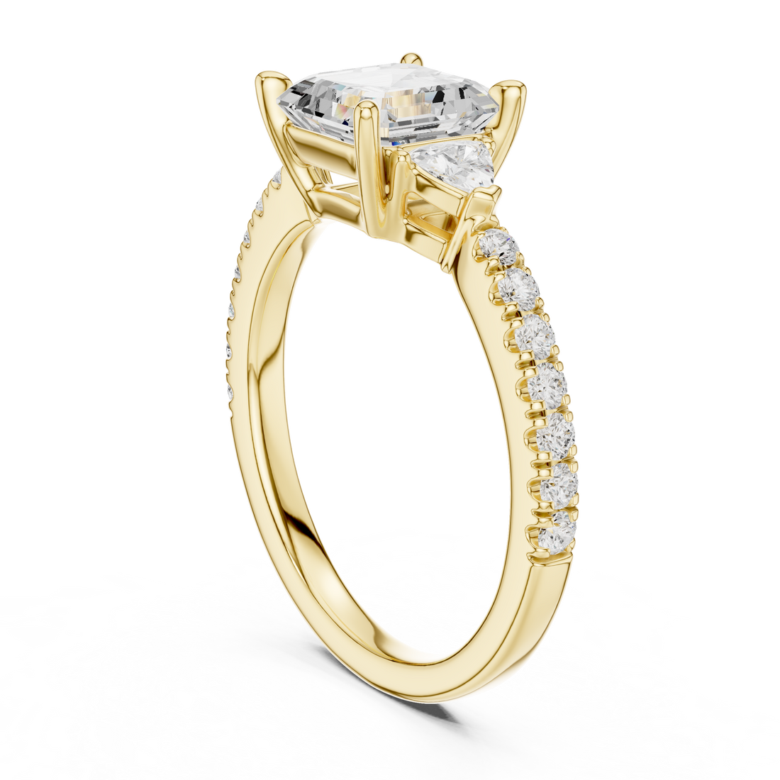 Dainty Asscher Diamond Ring | Elegant Engagement Ring for Women