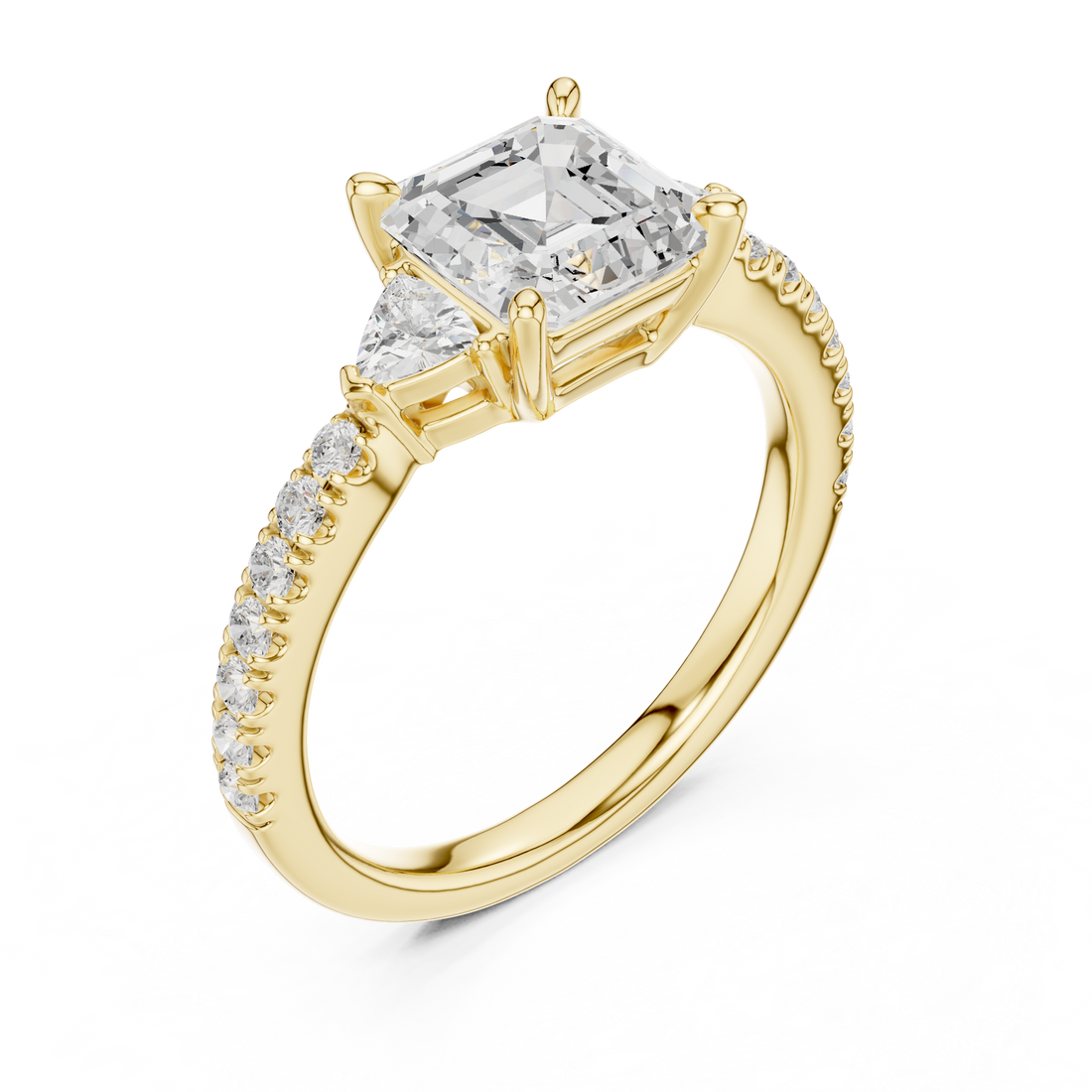 Dainty Asscher Diamond Ring | Elegant Engagement Ring for Women
