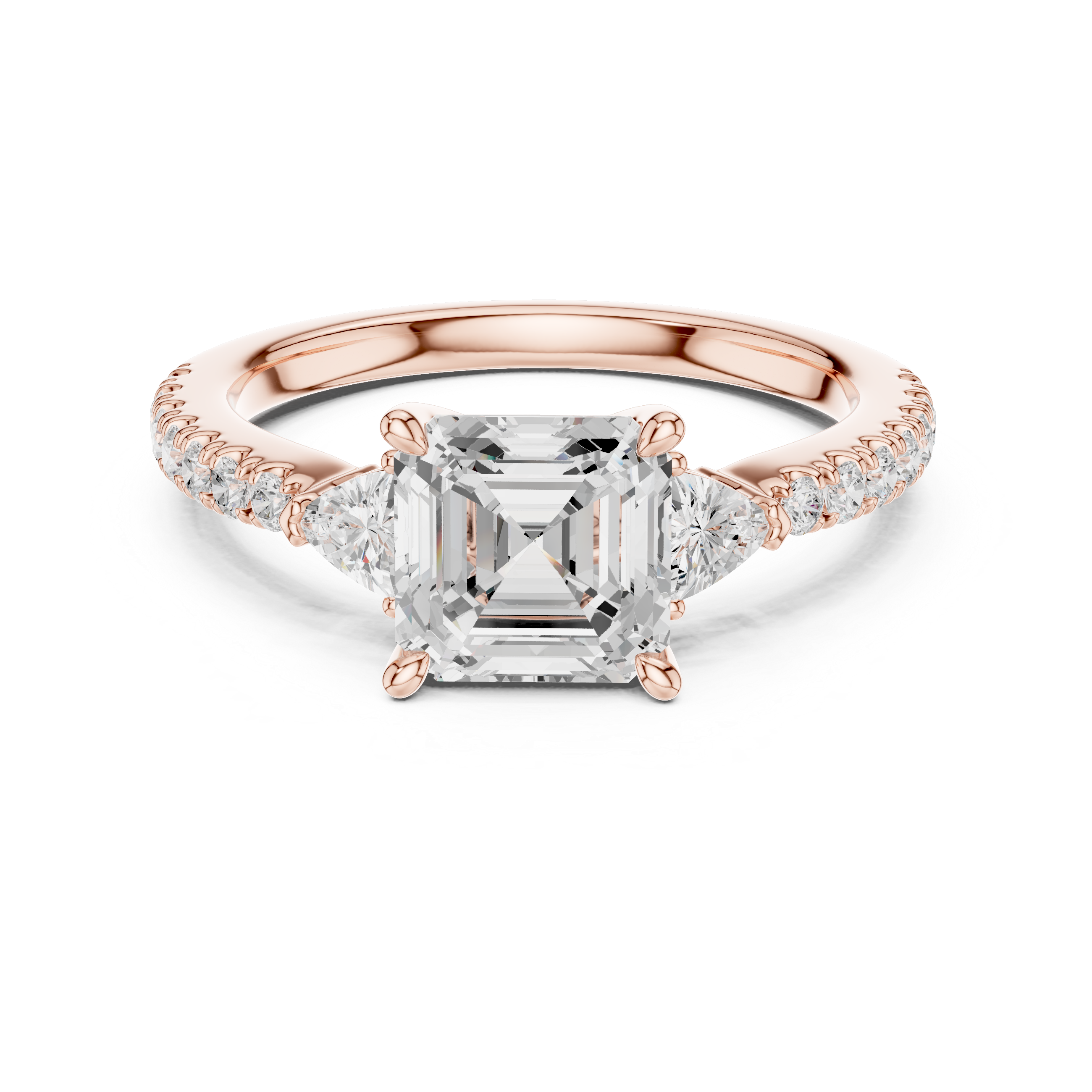Dainty Asscher Diamond Ring | Elegant Engagement Ring for Women